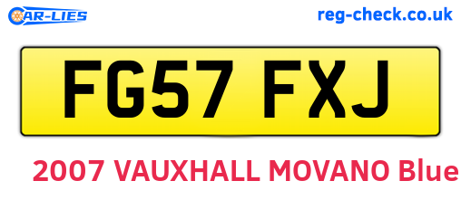 FG57FXJ are the vehicle registration plates.