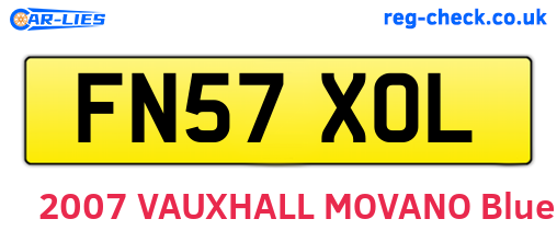 FN57XOL are the vehicle registration plates.
