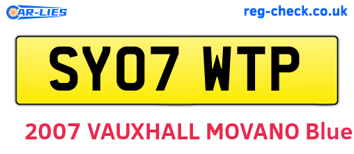 SY07WTP are the vehicle registration plates.