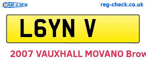 L6YNV are the vehicle registration plates.