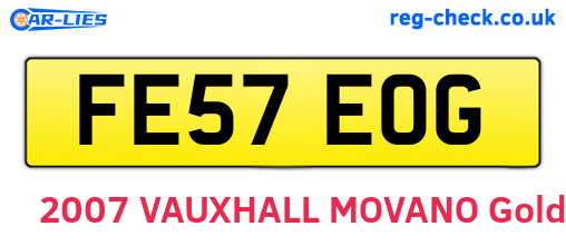 FE57EOG are the vehicle registration plates.