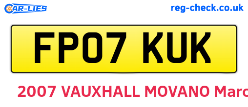 FP07KUK are the vehicle registration plates.