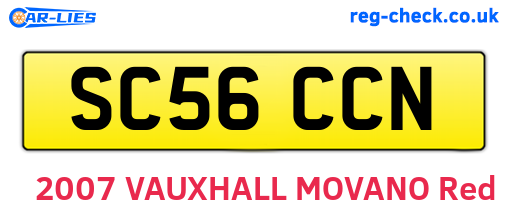 SC56CCN are the vehicle registration plates.