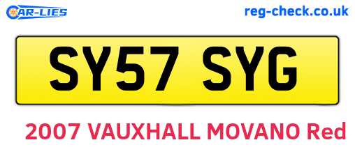 SY57SYG are the vehicle registration plates.