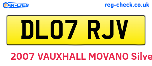 DL07RJV are the vehicle registration plates.