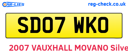 SD07WKO are the vehicle registration plates.