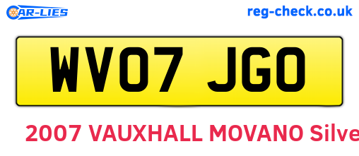 WV07JGO are the vehicle registration plates.
