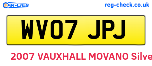 WV07JPJ are the vehicle registration plates.