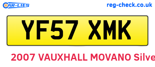 YF57XMK are the vehicle registration plates.