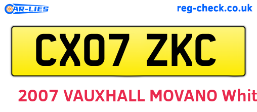 CX07ZKC are the vehicle registration plates.