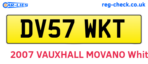 DV57WKT are the vehicle registration plates.