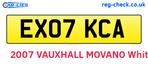 EX07KCA are the vehicle registration plates.