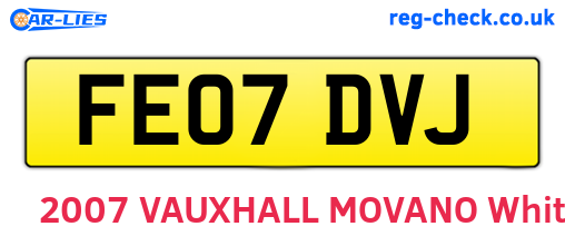FE07DVJ are the vehicle registration plates.