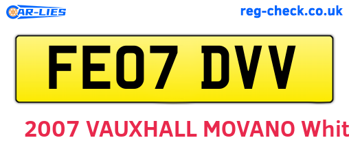 FE07DVV are the vehicle registration plates.