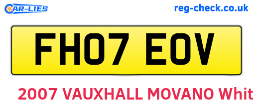 FH07EOV are the vehicle registration plates.