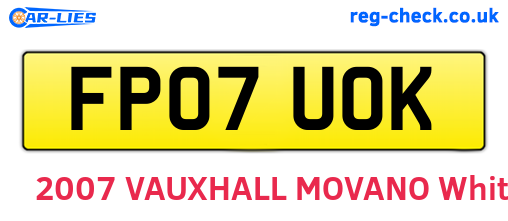 FP07UOK are the vehicle registration plates.