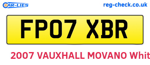 FP07XBR are the vehicle registration plates.