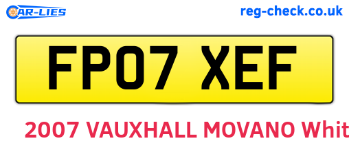 FP07XEF are the vehicle registration plates.