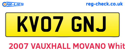 KV07GNJ are the vehicle registration plates.