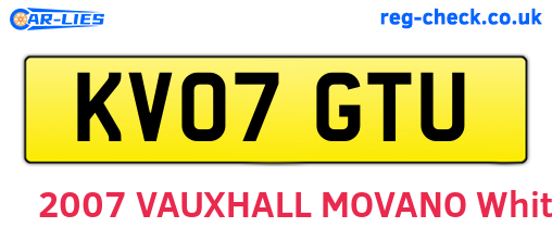 KV07GTU are the vehicle registration plates.