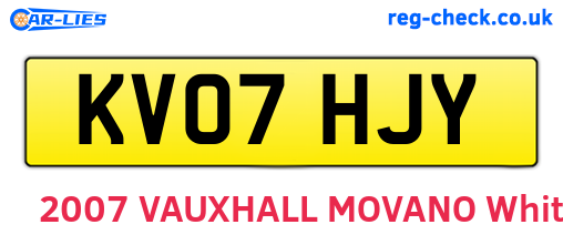KV07HJY are the vehicle registration plates.