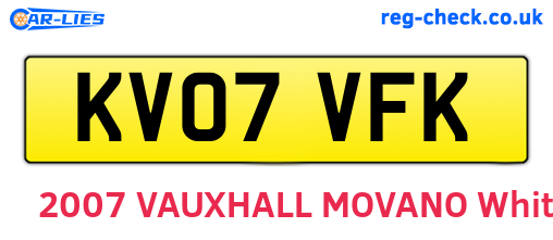 KV07VFK are the vehicle registration plates.