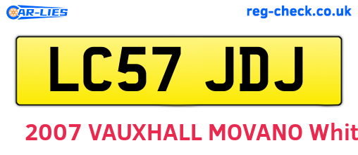 LC57JDJ are the vehicle registration plates.