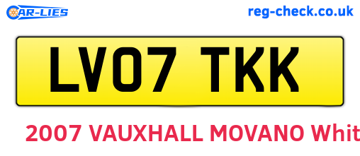 LV07TKK are the vehicle registration plates.