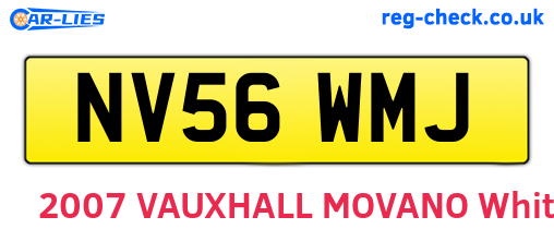 NV56WMJ are the vehicle registration plates.