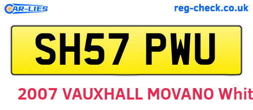 SH57PWU are the vehicle registration plates.