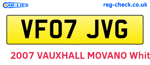 VF07JVG are the vehicle registration plates.