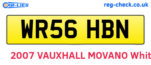WR56HBN are the vehicle registration plates.
