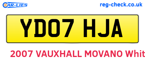 YD07HJA are the vehicle registration plates.