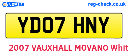 YD07HNY are the vehicle registration plates.