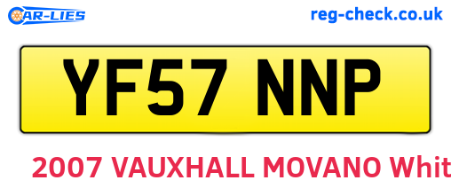 YF57NNP are the vehicle registration plates.