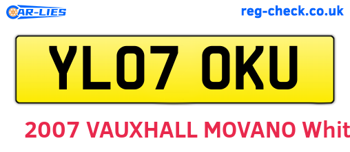 YL07OKU are the vehicle registration plates.