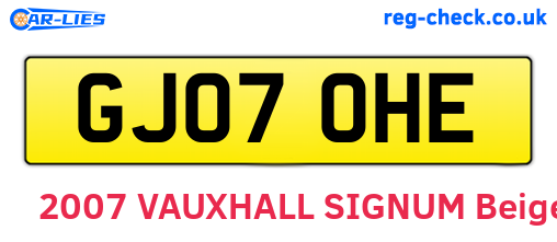 GJ07OHE are the vehicle registration plates.