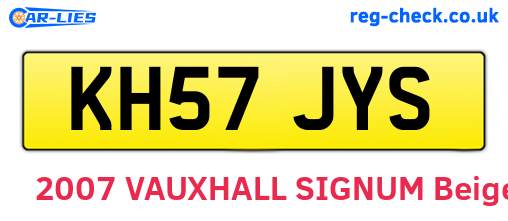 KH57JYS are the vehicle registration plates.