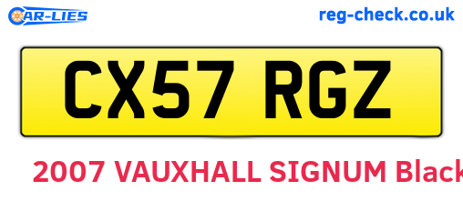 CX57RGZ are the vehicle registration plates.