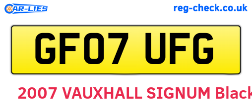 GF07UFG are the vehicle registration plates.