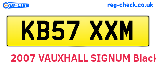 KB57XXM are the vehicle registration plates.