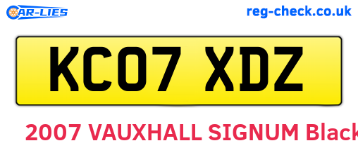 KC07XDZ are the vehicle registration plates.