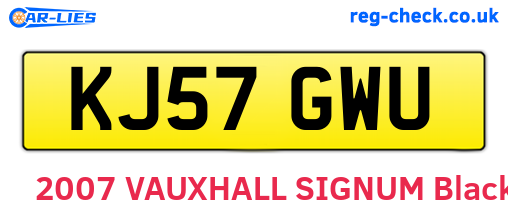 KJ57GWU are the vehicle registration plates.