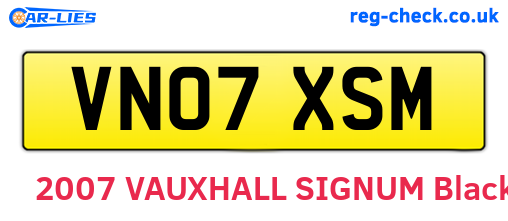 VN07XSM are the vehicle registration plates.