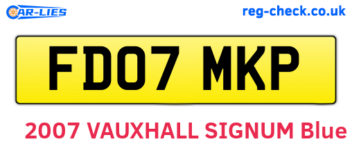FD07MKP are the vehicle registration plates.