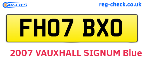 FH07BXO are the vehicle registration plates.