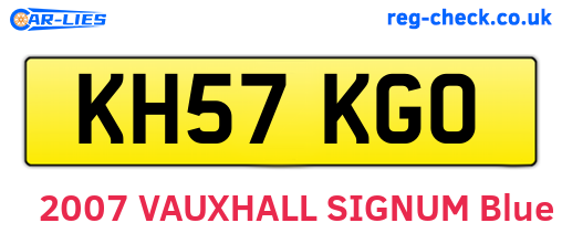 KH57KGO are the vehicle registration plates.