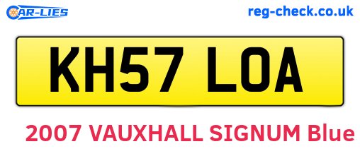 KH57LOA are the vehicle registration plates.