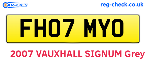 FH07MYO are the vehicle registration plates.