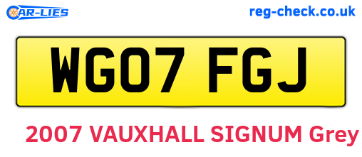 WG07FGJ are the vehicle registration plates.